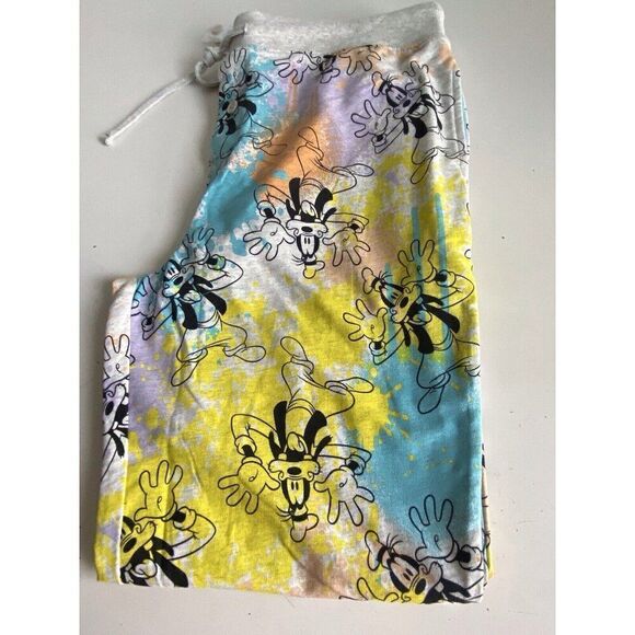 Disney Parks Men's Sz L Splatter Goofy Jogger Lounge Pants Elastic Drawstring - Picture 13 of 16